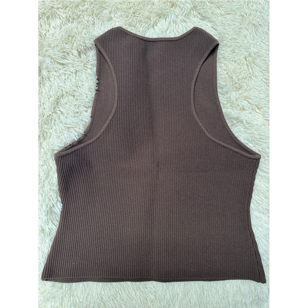 Babaton - Brown Sculpt Knit Racerback High-Neck Tank - XL - Picture 6 of 6